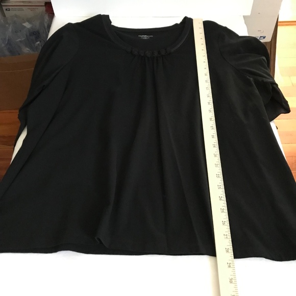 CROFT & BARROW Cotton Rosette Scoop Neck Tunic Dressy Tee Women’s Plus Size 3X - Picture 11 of 15